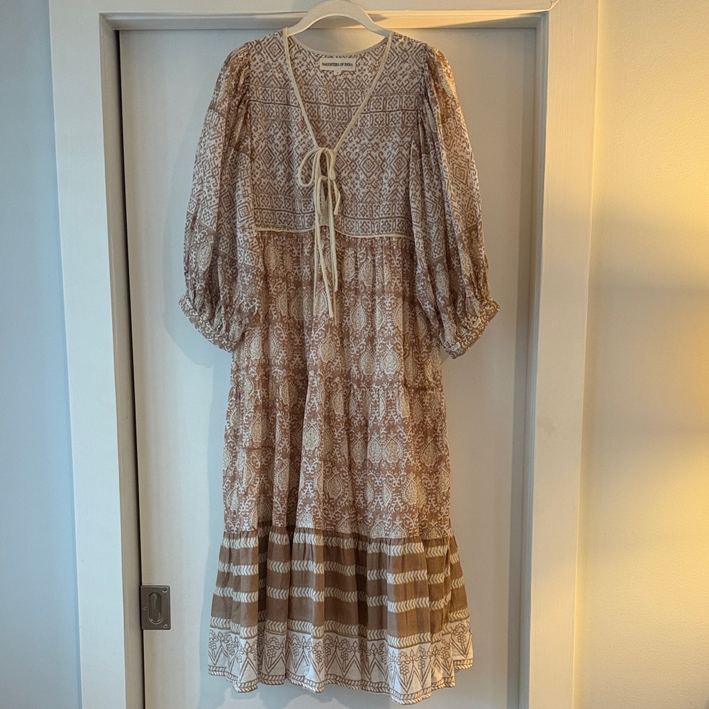Daughters of India Bohemian Brown Patterned Dress